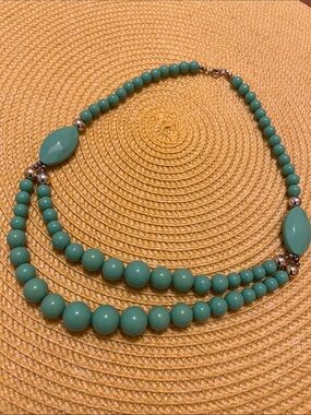 Turquoise Beaded Statement Necklace - Women Jewelry